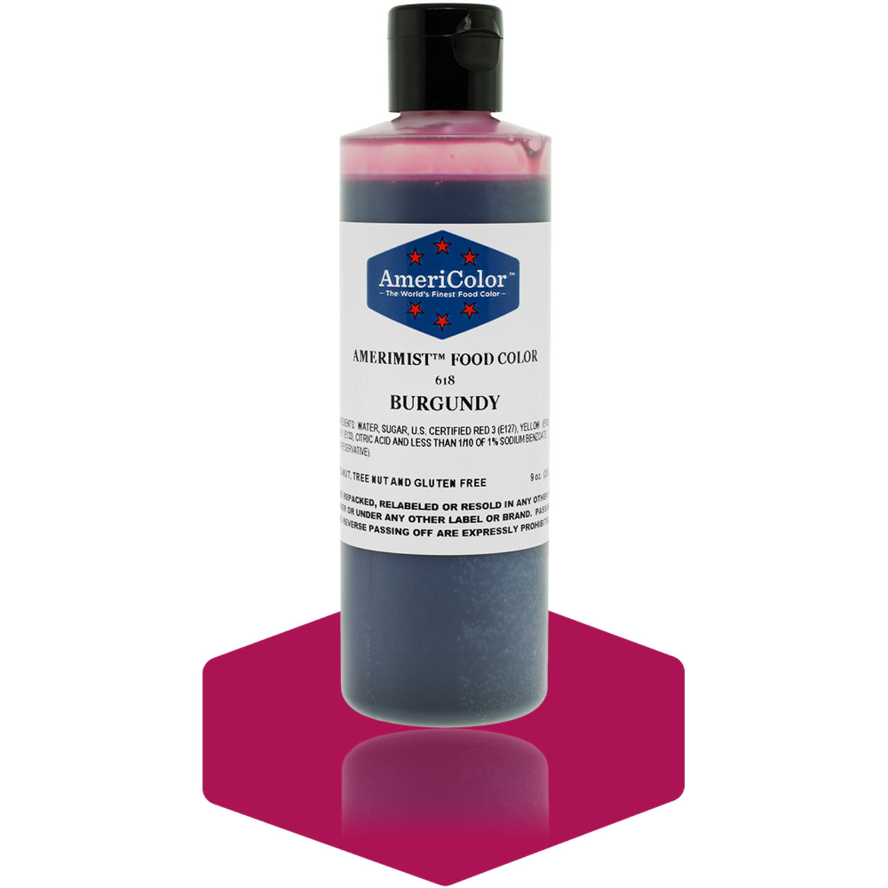 AmeriColor, Burgundy, 9 Ounce, AmeriMist Airbrush Food Coloring